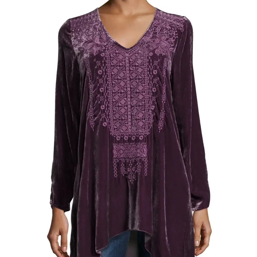 Johnny Was Sassi Long Sleeve Velvet Tunic